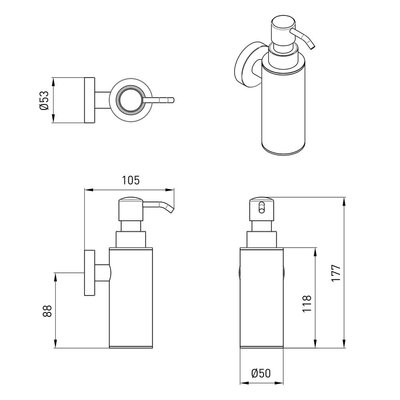 Дозатор для жидкого мыла Volle Ronda 2535.230201 (хром) 538364 фото