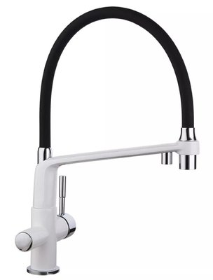 Змішувач для кухні Gappo G4398-9 з душем та підключенням питної води (білий/хром/чорний) 927262 фото