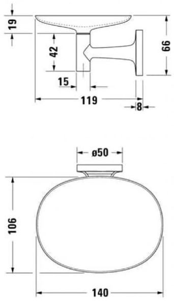 Мыльница Duravit Starck T 0099331000 (хром) 412033 фото