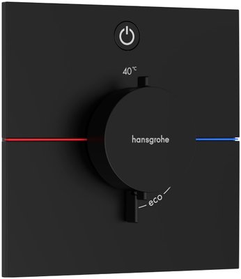 Смеситель для душа Hansgrohe ShowerSelect Comfort E 15571670 скрытого монтажа с термостатом (чёрный матовый) 694203 фото