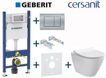 Комплект инсталляции Geberit Duofix 458.126.00.1+115.137.46.1 с унитазом Cersanit City Oval Clean On с сиденьем Soft Closing 696846 фото
