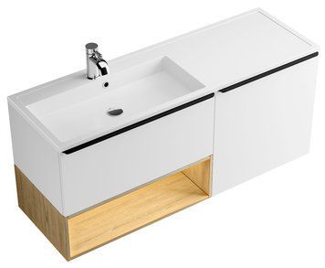 Тумба с умывальником Fancy Marble (Буль-Буль) Yaros 1400 Vox L (белая) 1007463 фото