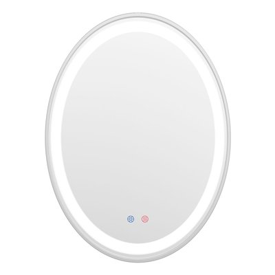 Дзеркало для ванної кімнати Volle 80х60 (16-40-600S) з підсвічуванням сенсорне включення та підігрівом (брашований нікель) 435802 фото