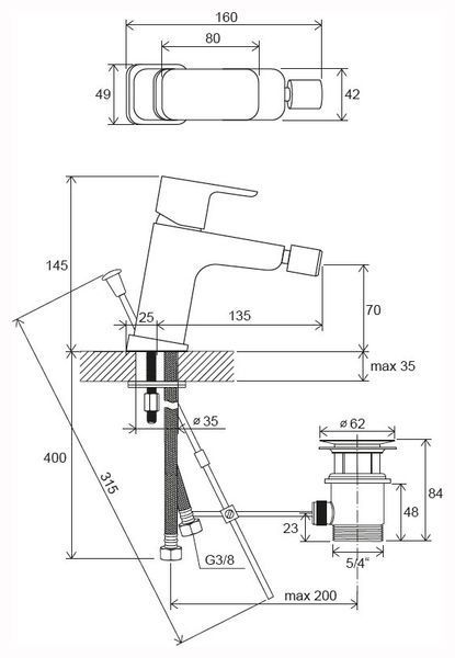 Змішувач для биде Ravak 10&deg; Free TD F 055.00CR X070133 (хром) 350097 фото