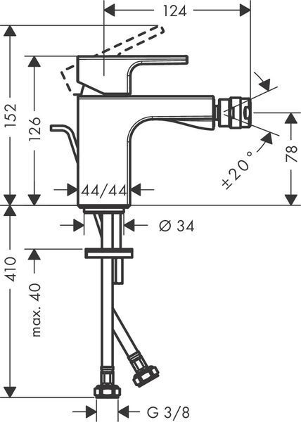 Змішувач для біде Hansgrohe Vernis Shape 71211670 (чорний матовий) 436039 фото