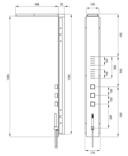 Душевая панель Deante Multibox NOO 051T с термостатом (хром) 165460 фото