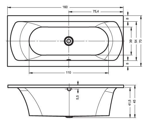 Ванна акрилова Riho Lima 160x70 L (BB4300500000000) ліва 152726 фото