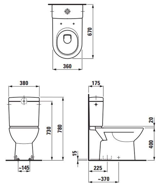Унітаз для бачка Laufen Pro H8249570000001 вертикальний випуск 163143 фото