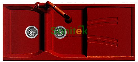 Гранітна мийка Telma Naiky NK11620 Granite (49 ruby red) 148064 фото