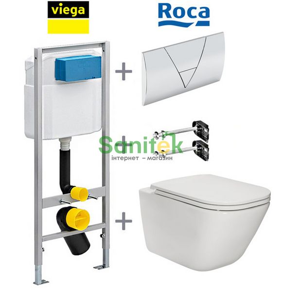 Комплект інсталяції Viega Standart 673192 з унітазом Roca Gap Clean Rim A34H470000 з сидінням Slim Soft Closing 371912 фото