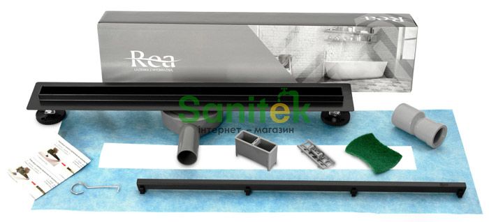 Душовий трап Rea Neo Slim Black Pro 700 мм (REA-G8901) 370602 фото