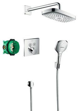 Душевая система Hansgrohe Raindance Select E / ShowerSelect 27296000 с термостатом (хром) 129511 фото
