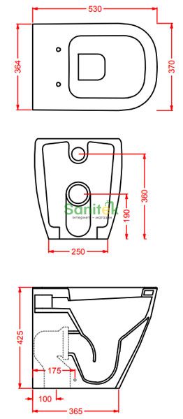 Унітаз підлоговий ArtCeram Faster Rimless FSV004 03;00 чорний 221669 фото