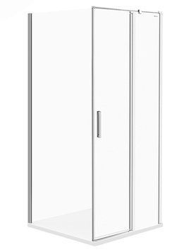 Душова кабіна Cersanit Moduo 80x90 (S162-004+S162-008) хромований профіль/скло прозоре права 547301 фото