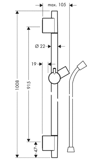 Душова штанга Hansgrohe Unica S Puro 28631000 (хром) 65102 фото