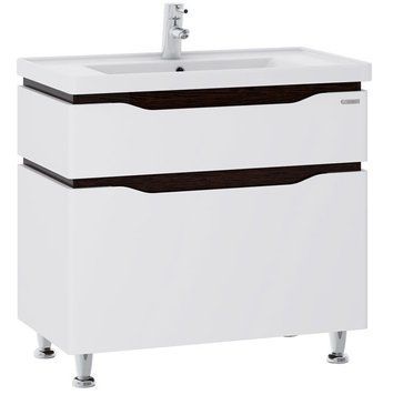 Тумба с умывальником Sanwerk Alessa 80 (MV0000602) белая/венге 137964 фото