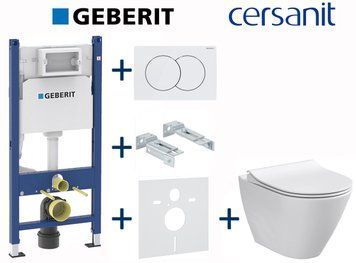 Комплект инсталляции Geberit Duofix 458.126.00.1+115.107.11.1 с унитазом Cersanit City Oval Clean On с сиденьем Soft Closing 696800 фото