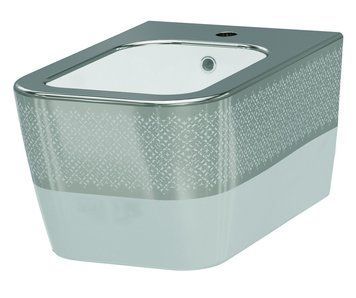 Биде подвесное Idevit Halley 3206-2605-1201 (белое/декор серебро) 167031 фото