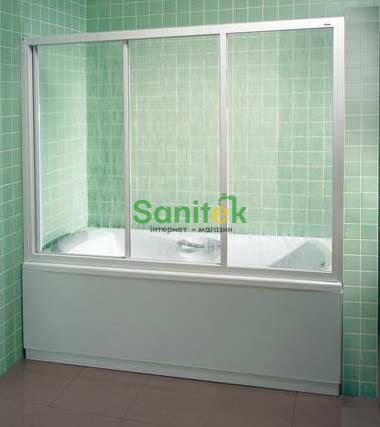 Шторка для ванны Ravak AVDP3-160 (40VS0U02Z1) сатиновый профиль/стекло Transparent 151439 фото