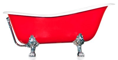 Ванна акрилова Besco Otylia 160x77 окремостояча з хромованими ніжками (червоний/білий) 508394 фото
