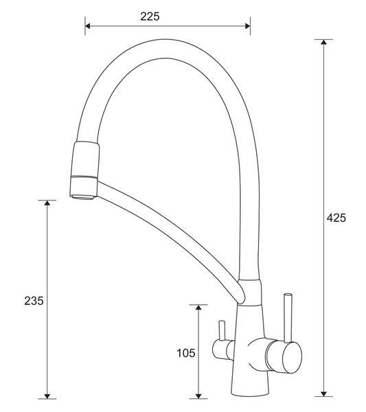Змішувач для кухні Fabiano FKM 31.10 Inox White з підключенням питної води (8231.403.0059) нержавіюча сталь/White 282829 фото