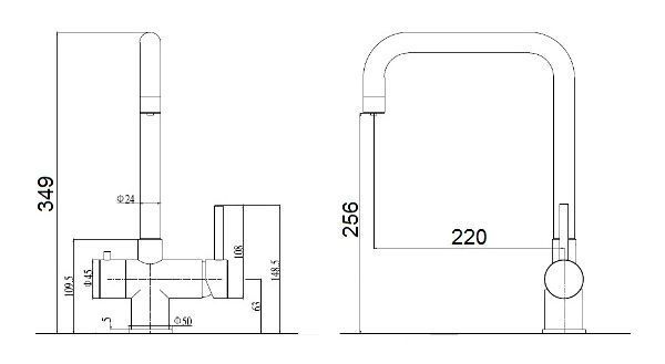 Змішувач для кухні Fabiano FKM 31.6 S/Steel Inox з підключенням питної води (8231.401.0225) нержавіюча сталь 149560 фото