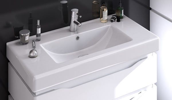 Тумба з умивальником Sanwerk Alessa 90 (MV0000345) біла 137644 фото