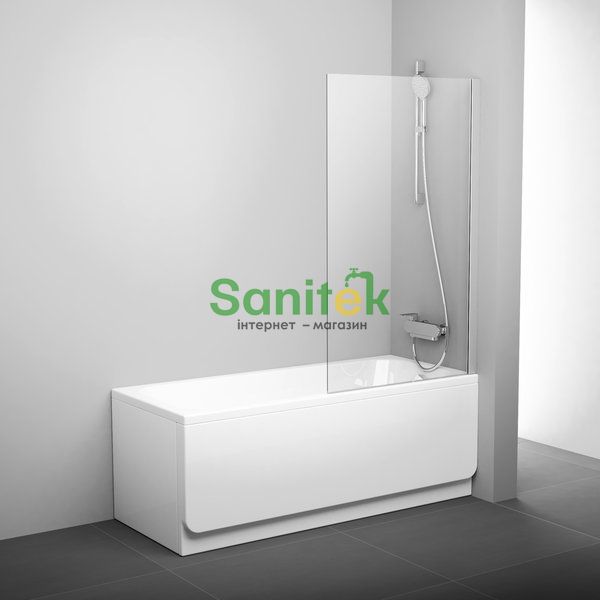 Шторка для ванны Ravak Pivot PVS1-80 (79840100Z1) белый профиль/стекло Transparent 151464 фото