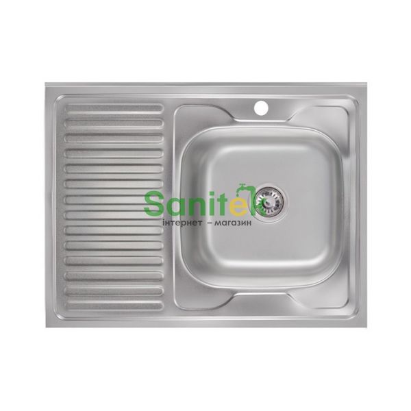 Кухонная мойка Lidz 6080-R Satin 0,6 мм (LIDZ6080R06SAT) накладная правая 374519 фото