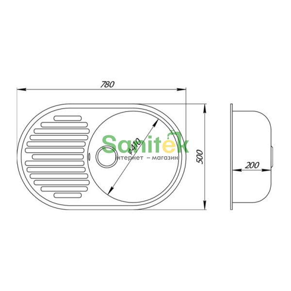 Гранітна мийка Lidz 780x500/200 GRA-09 (LIDZGRA09780500200) Gray 374562 фото