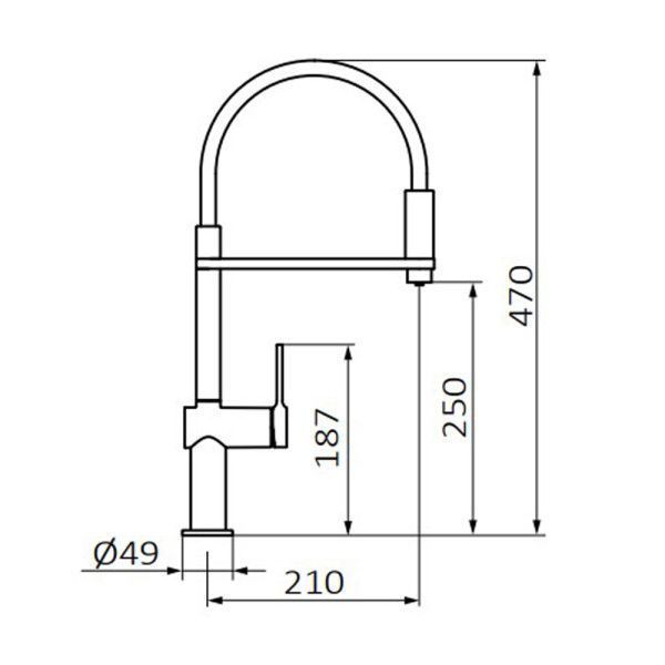 Змішувач для кухні GRB Kitchen 47823600 із підключенням питної води (хром) 846242 фото