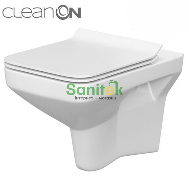 Унітаз підвісний Cersanit Como Clean On (742) з сидінням Soft Close Slim (дюропласт) 436990 фото