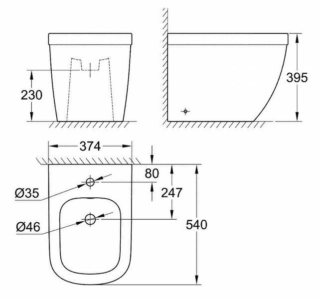 Біде підлогове Grohe Euro Ceramic 3934000H PureGuard 273566 фото