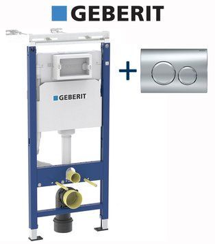 Инсталляция для унитаза Geberit Duofix Delta Plattenbau 458.122.21.2 3в1 (клавиша хром) 546591 фото