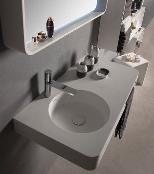 Умивальник Volle Solid Surface 75x48 см (13-40-742) матовий білий камінь 262227 фото