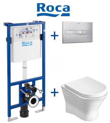 Комплект инсталляции Roca Pro A890090020 с унитазом Roca Nexo Clean Rim A34H64L000 с сиденьем Soft Close 128620 фото