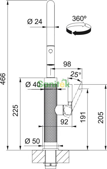 Смеситель для кухни Franke Mythos Masterpiece Pull Out (115.0711.555) с душем PVD antracite 872885 фото