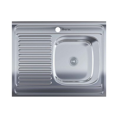 Кухонна мийка Imperial 6080-R (0,6мм) Satin накладна права 237847 фото