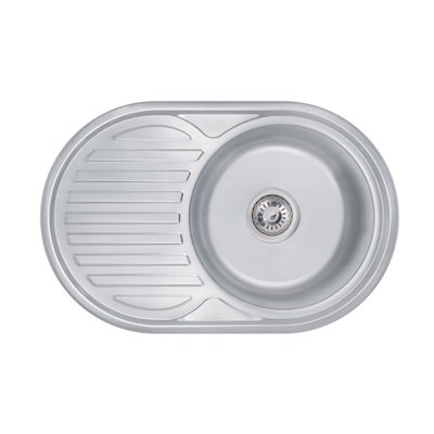 Кухонна мийка Lidz 7750 Decor 0,6 мм (LIDZ775006DEC160) 374545 фото