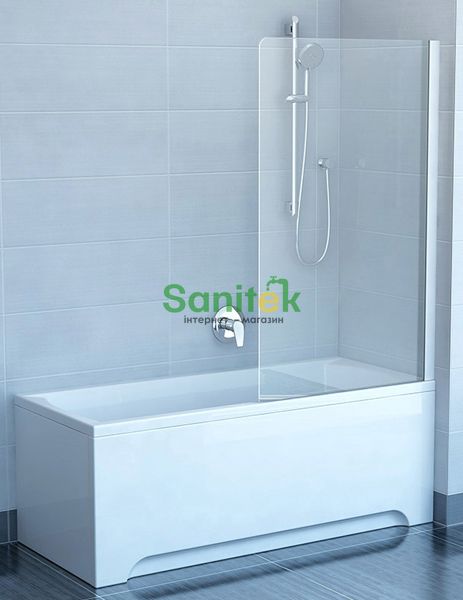 Шторка для ванны Ravak CVS1-80 R (7QR40U00Z1) сатиновый профиль/стекло Transparent (правая) 151463 фото