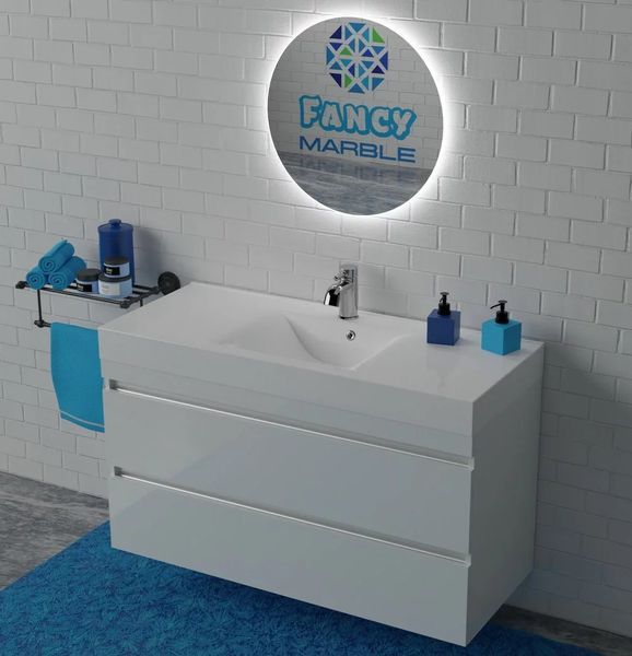 Тумба под умывальник Fancy Marble (Буль-Буль) Barbados C-Line-120 Nadja (белая) 681982 фото