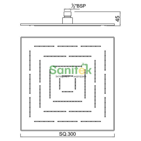 Верхний душ Jaquar Maze OHS-CHR-1639 (300x300мм) хром 239932 фото