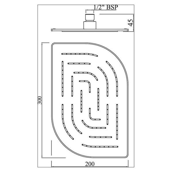 Верхний душ Jaquar Alive Maze OHS-CHR-85859M 200x300мм (хром) 273449 фото