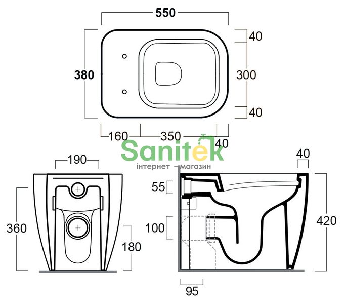 Унітаз підлоговий Simas Henges HE01 Rimless (NERO) 538175 фото