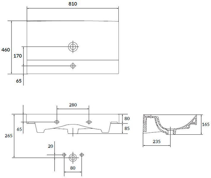 Умывальник Cersanit Larga 81x46 см K120-010 (CCWF1008501904) 695171 фото