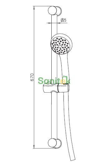 Душевой набор Imprese Satinoks R670SD+1115+W100R1 BN (хром) 123263 фото