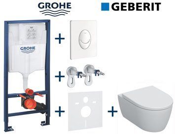 Комплект инсталляции Grohe Rapid SL 38722001 с унитазом Geberit Icon Rimless 501.664.00.1 с сиденьем Duroplast SoftClose 723619 фото