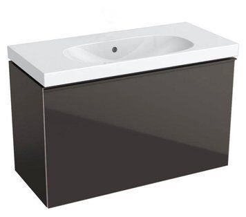 Тумба с умывальником Geberit Acanto Compact 90 см (500.616.JK.2/500.634.01.2) лава матовый/лава стекло 523448 фото
