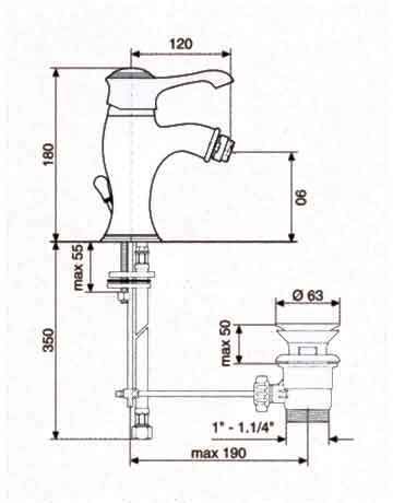 Смеситель для биде Emmevi Tiffany BR6004 (бронза) 145 фото