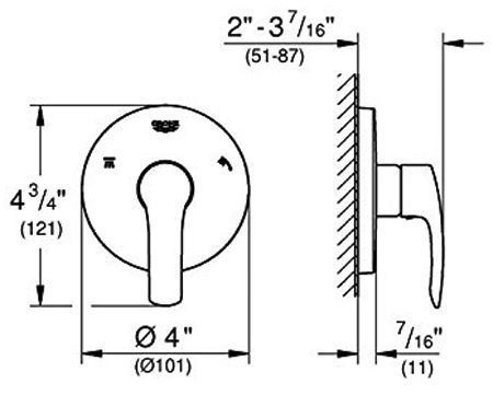 Перемикаючий вентиль Grohe Eurosmart 19972002 на 3 споживача (хром) 130565 фото